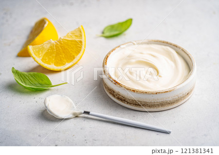 Bowl of tasty sour cream Bowl of tasty sour cream 121381341