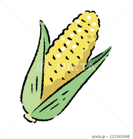 手描きのとうもろこしのイラスト2 121382698