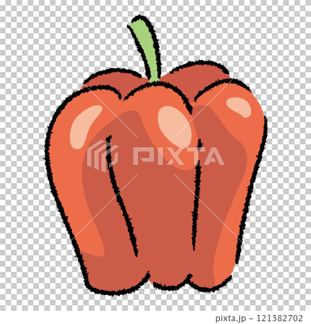 手描きのパプリカ(赤)のイラスト2 121382702