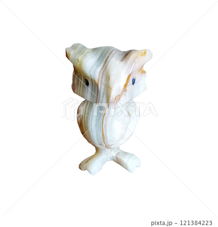 Ceramic figurine of a brown isolated on a white background 121384223