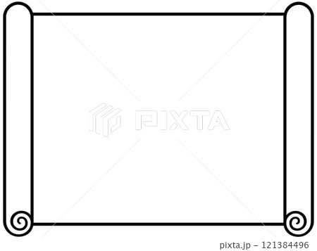 巻き物風のコピースペース 121384496