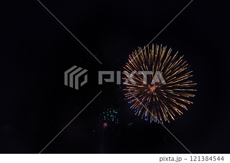 Fireworks on the dark sky background at festival. Fireworks on the dark sky background at festival. 121384544