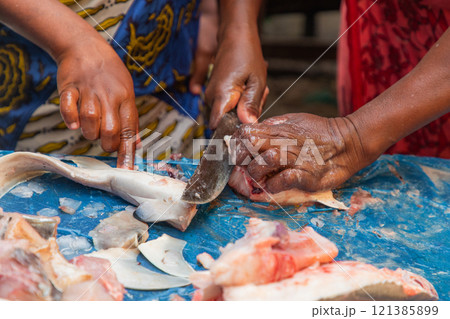 Fresh fish food at the local market, Toamasina, Madagascar Fresh fish food at the local market, Toamasina, Madagascar 121385899