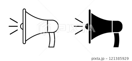 2つのメガホンのアイコンセット 121385929