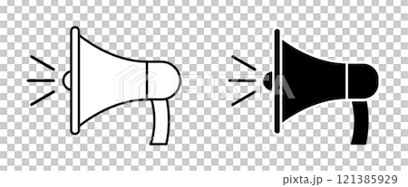 2つのメガホンのアイコンセット 121385929