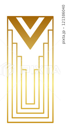 Rectangular art deco geometric element Rectangular art deco geometric element 121386040