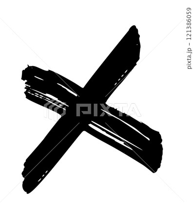 Handdrawn multiplication sign scribble symbol 121386059