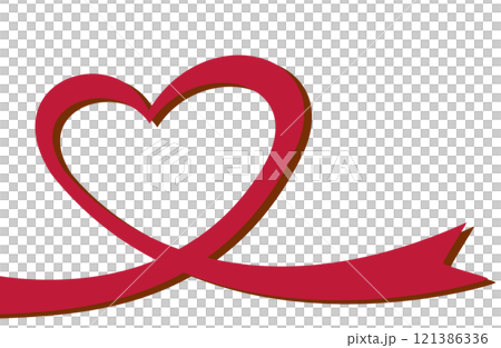 Illustration of a heart-shaped ribbon with copy space 121386336