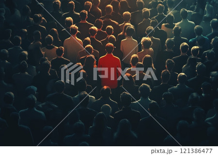 Standing out in a crowd: unique individual among many Standing out in a crowd: unique individual among many 121386477