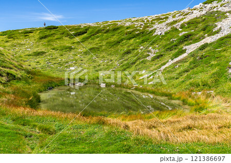別山の硯ヶ池（日本一の高所池）　北アルプス劔岳登山 121386697