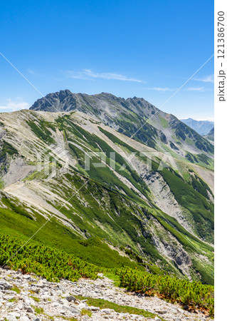 別山への登山道から見る立山と真砂岳 北アルプス劔岳登山 別山への登山道から見る立山と真砂岳 北アルプス劔岳登山 121386700