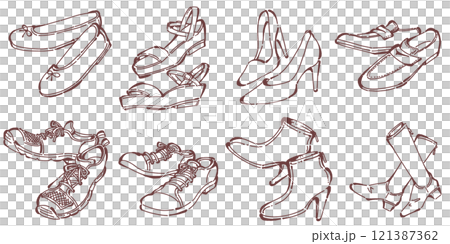 Illustration set of women's shoes Illustration set of women's shoes 121387362