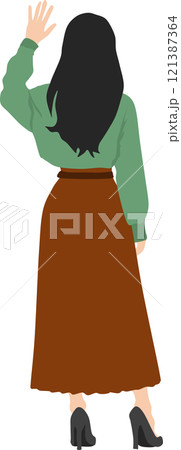 後ろ姿の女性のイラスト 121387364