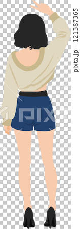 後ろ姿の女性のイラスト 後ろ姿の女性のイラスト 121387365