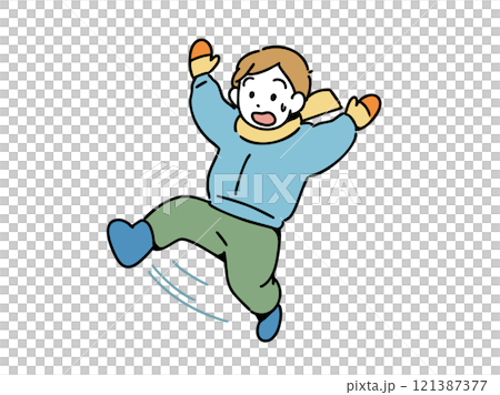 男孩跌倒 121387377