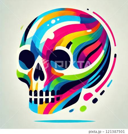 featuring a skull with bright colors in a stylized, artistic design. the AI Image Generator, featuring a skull with bright colors in a stylized, artistic design. the AI Image Generator, 121387501