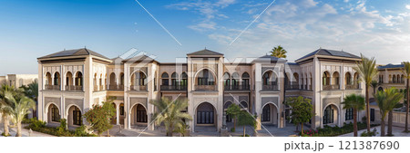 中東アラブの大豪邸の外観 121387690
