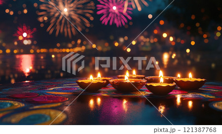 composite image of burning candles 121387768