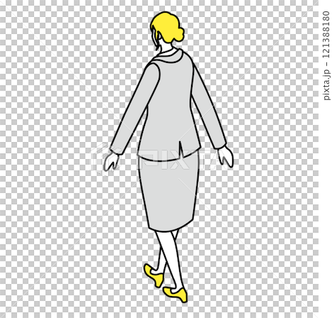 Isometric_穿西裝的女人走路的背影圖 Isometric_穿西裝的女人走路的背影圖 121388180