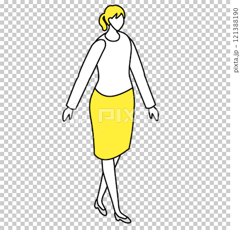 Isometric_Office illustration of a woman standing in casual clothes 121388190