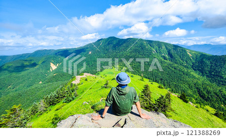 夏の四阿山・根子岳登山（根子岳から四阿山を望む） 121388269