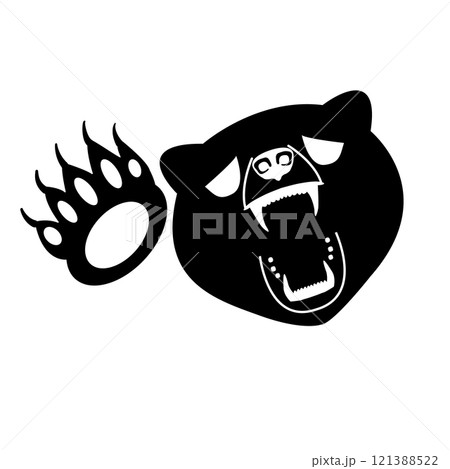 熊出没注意　シルエット　イラスト 121388522