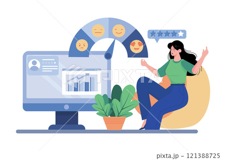 Quality assurance analyst reviewing customer support interactions to ensure quality service. 121388725