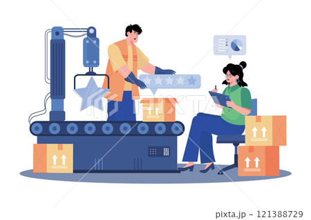 Product feedback specialist gathering customer feedback and relaying it to product development teams. 121388729