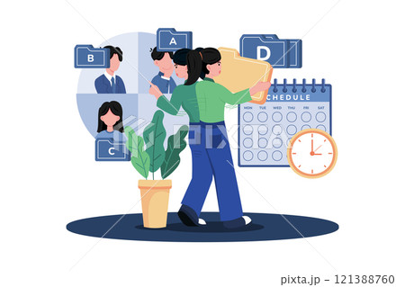 Project managers assign work to teams 121388760