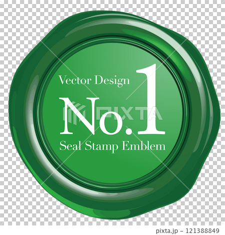 緑のシールスタンプエンブレム ベクターイラストレーション サンプル文字 緑のシールスタンプエンブレム ベクターイラストレーション サンプル文字 121388849