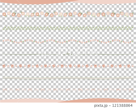 Cute spring colored hand-drawn lines, underlines, and border illustration set Cute spring colored hand-drawn lines, underlines, and border illustration set 121388864