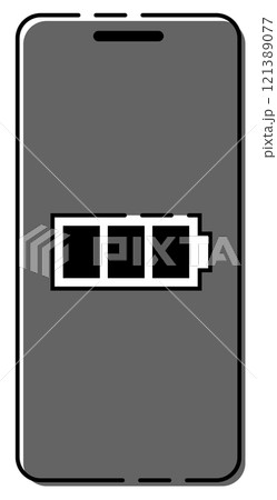スマホ画面のイメージ フル充電 マックス おしゃれ破線 グレー スマホ画面のイメージ フル充電 マックス おしゃれ破線 グレー 121389077
