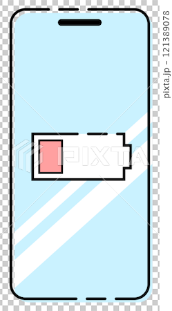 智慧型手機螢幕影像沒電了時尚折線淺藍色 121389078