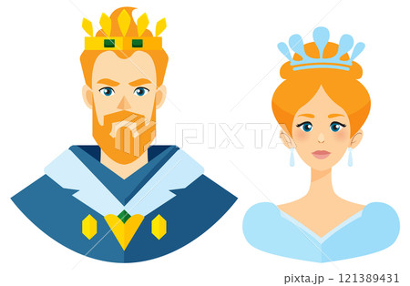 Royal King and Queen Illustration 121389431