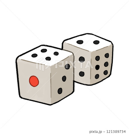 二個のサイコロのイラスト 121389734