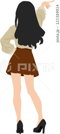 後ろ姿の女性のイラスト 121389914