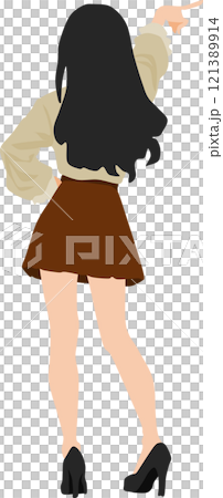 後ろ姿の女性のイラスト 121389914
