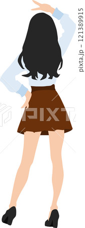 後ろ姿の女性のイラスト 後ろ姿の女性のイラスト 121389915