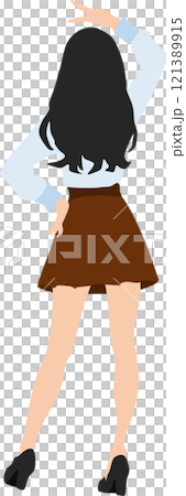 後ろ姿の女性のイラスト 後ろ姿の女性のイラスト 121389915