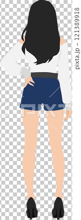 後ろ姿の女性のイラスト 後ろ姿の女性のイラスト 121389918