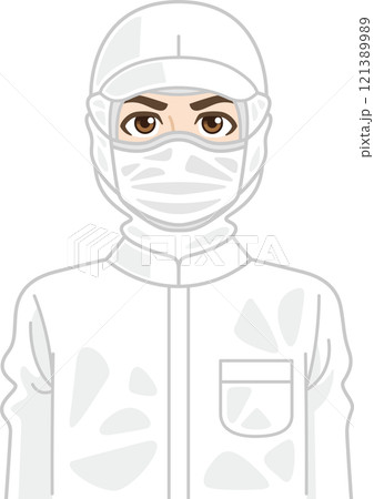 クリーンルームの男性作業員 121389989