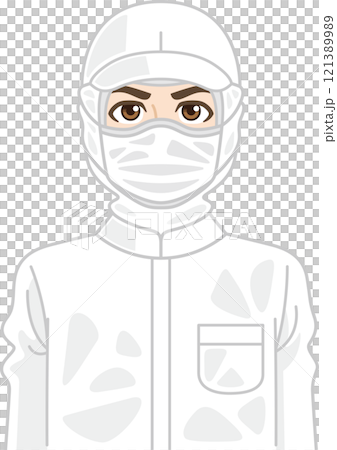 クリーンルームの男性作業員 121389989