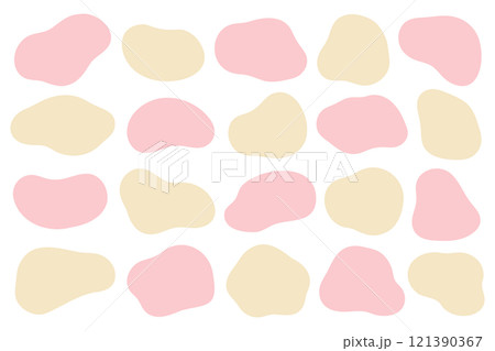ゆるい流体シェイプのイラストセット ベクター ピンク ベージュ ゆるい流体シェイプのイラストセット ベクター ピンク ベージュ 121390367
