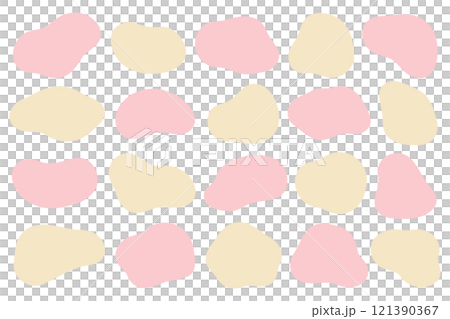 ゆるい流体シェイプのイラストセット ベクター ピンク ベージュ ゆるい流体シェイプのイラストセット ベクター ピンク ベージュ 121390367