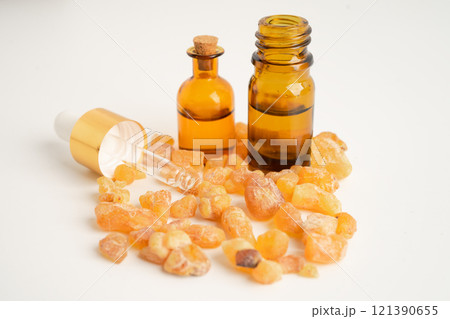 Frankincense or olibanum aromatic resin isolated on white background used in incense and perfumes. Frankincense or olibanum aromatic resin isolated on white background used in incense and perfumes. 121390655
