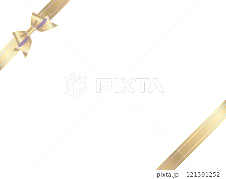 リボン結び、斜め、線、7白金 リボン結び、斜め、線、7白金 121391252
