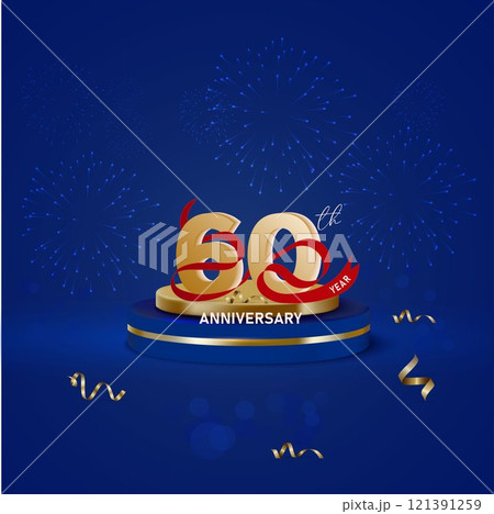 Elegant 80th anniversary design gold 121391259