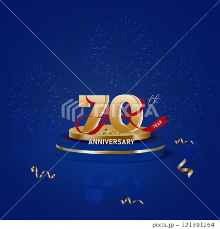Elegant 70th anniversary design gold Elegant 70th anniversary design gold 121391264