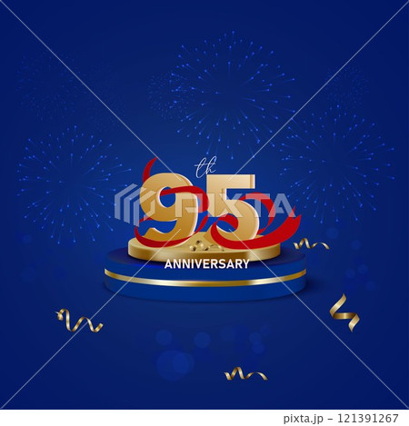 Elegant 95th anniversary design gold Elegant 95th anniversary design gold 121391267