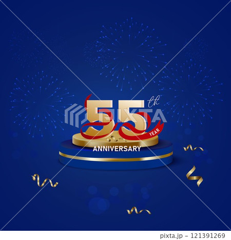 Elegant 55th anniversary design gold Elegant 55th anniversary design gold 121391269